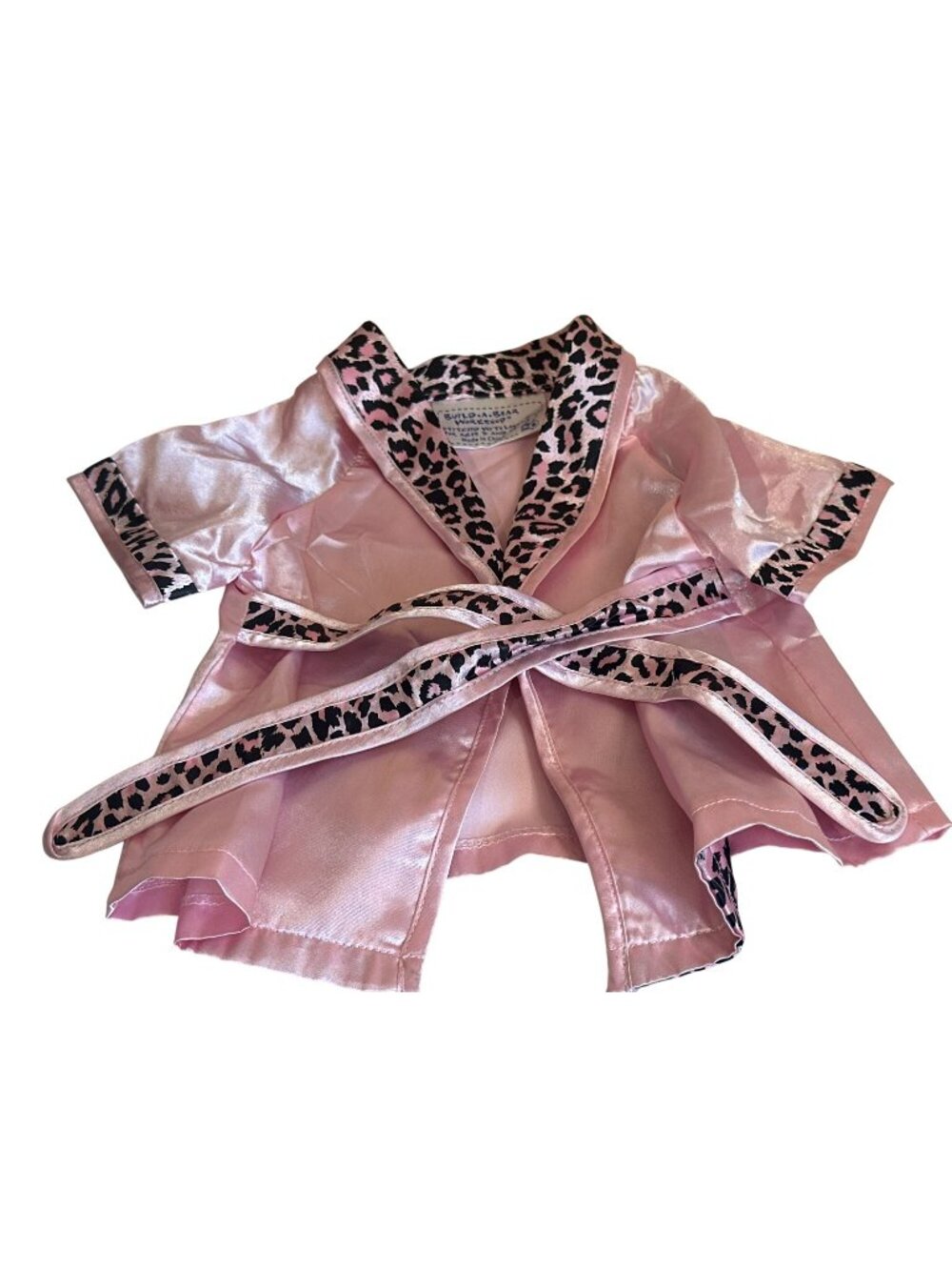 Build a Bear Workshop BABW Pink Cheetah Print Bathrobe Robe Clothing Accessory
